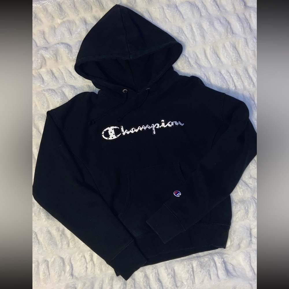 champion hoodie rare polka dot black